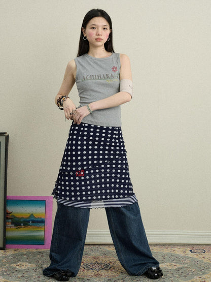Achihara Jammy Dot A Line Skirt