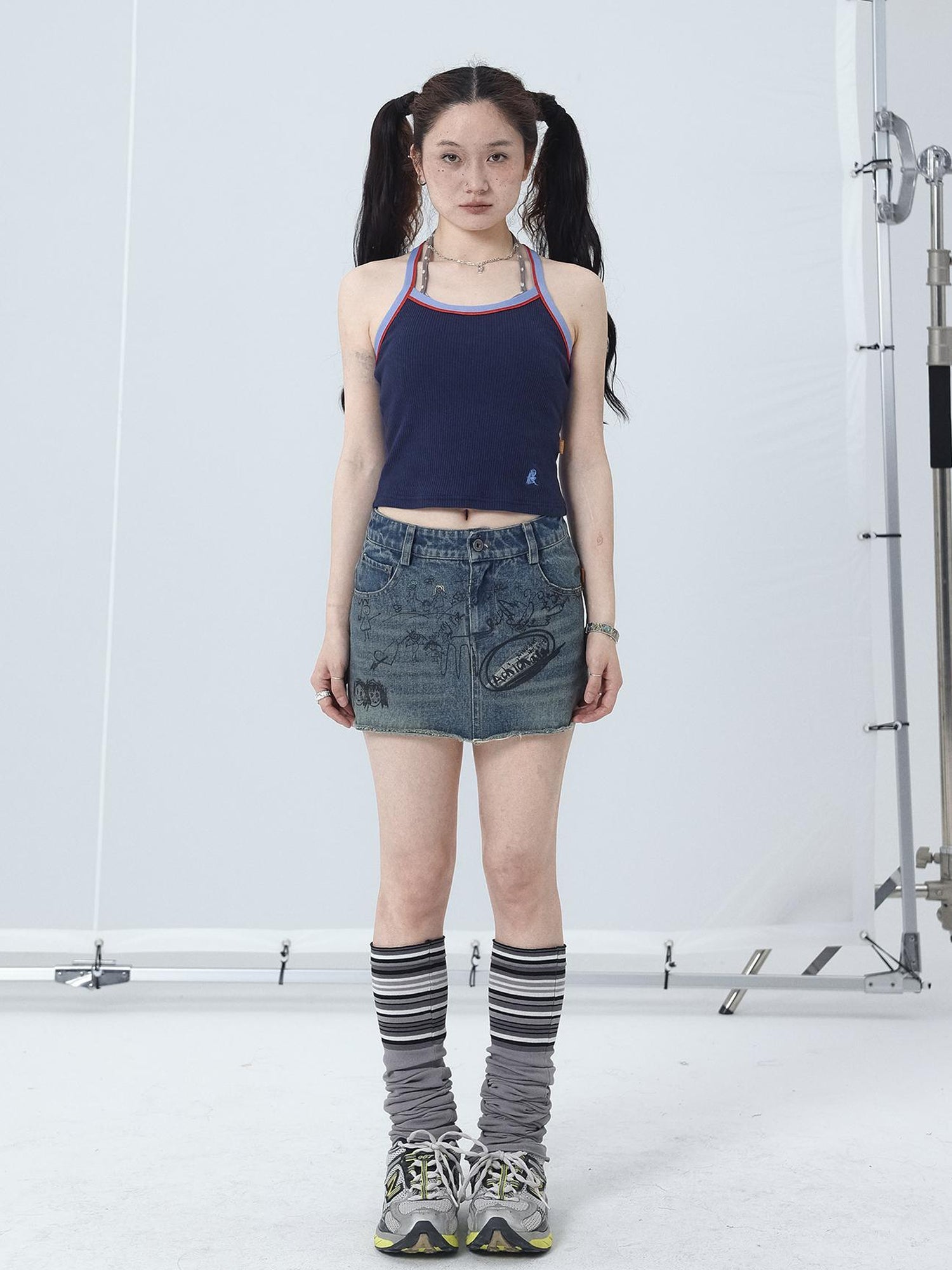 Achihara Japanese Style Strapless Crop Top