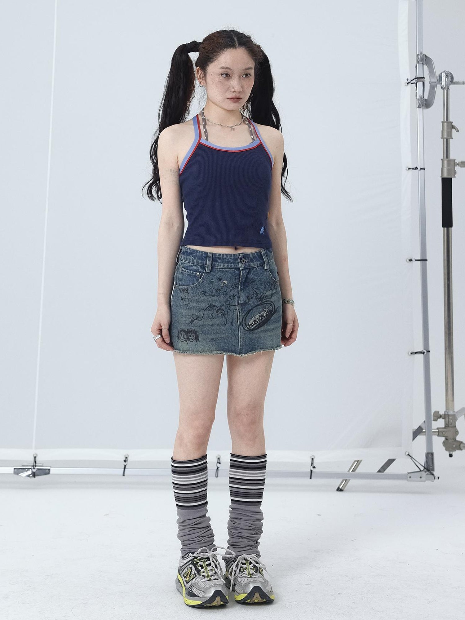 Achihara Japanese Style Strapless Crop Top
