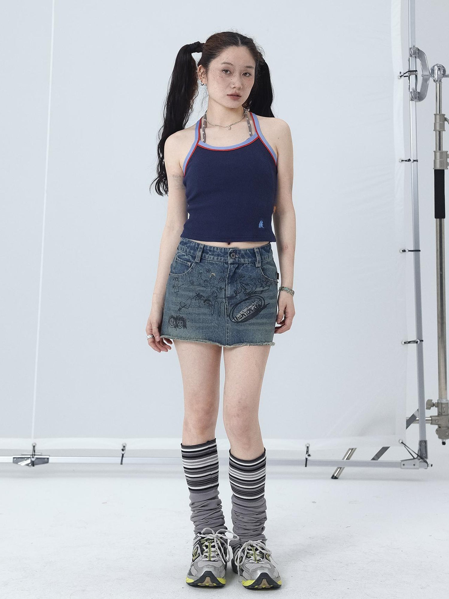 Achihara Japanese Style Strapless Crop Top