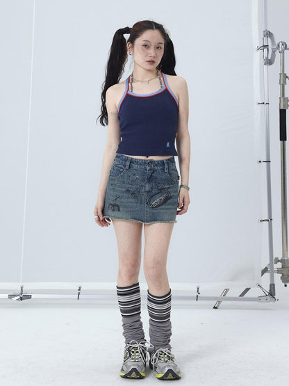 Achihara Japanese Style Strapless Crop Top