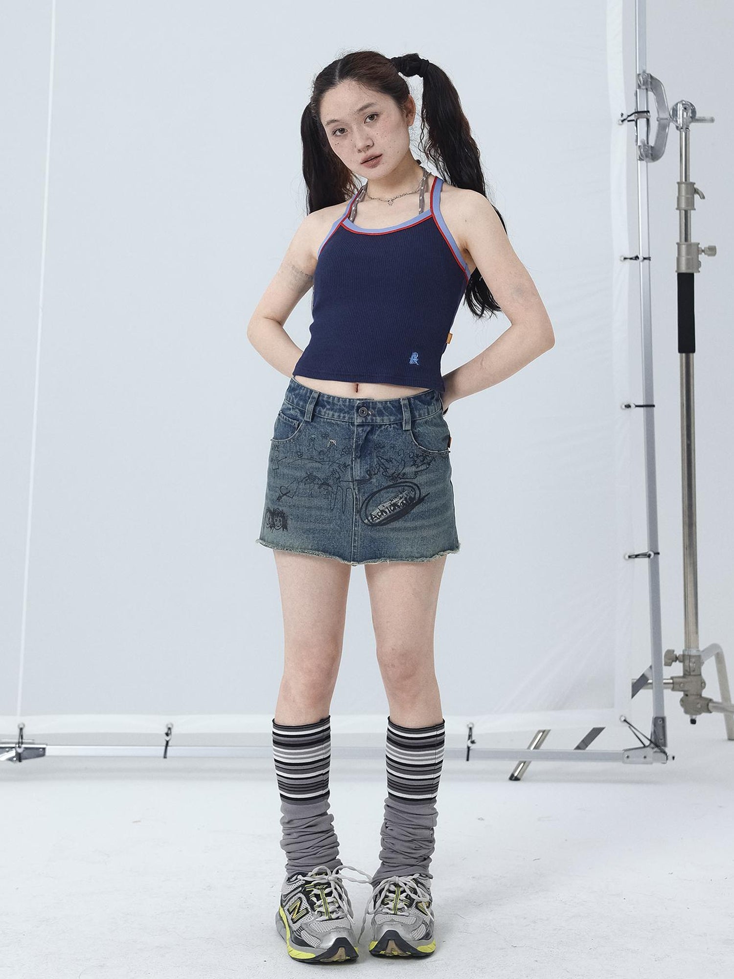 Achihara Japanese Style Strapless Crop Top