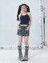 Achihara Japanese Style Strapless Crop Top