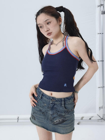 Achihara Japanese Style Strapless Crop Top