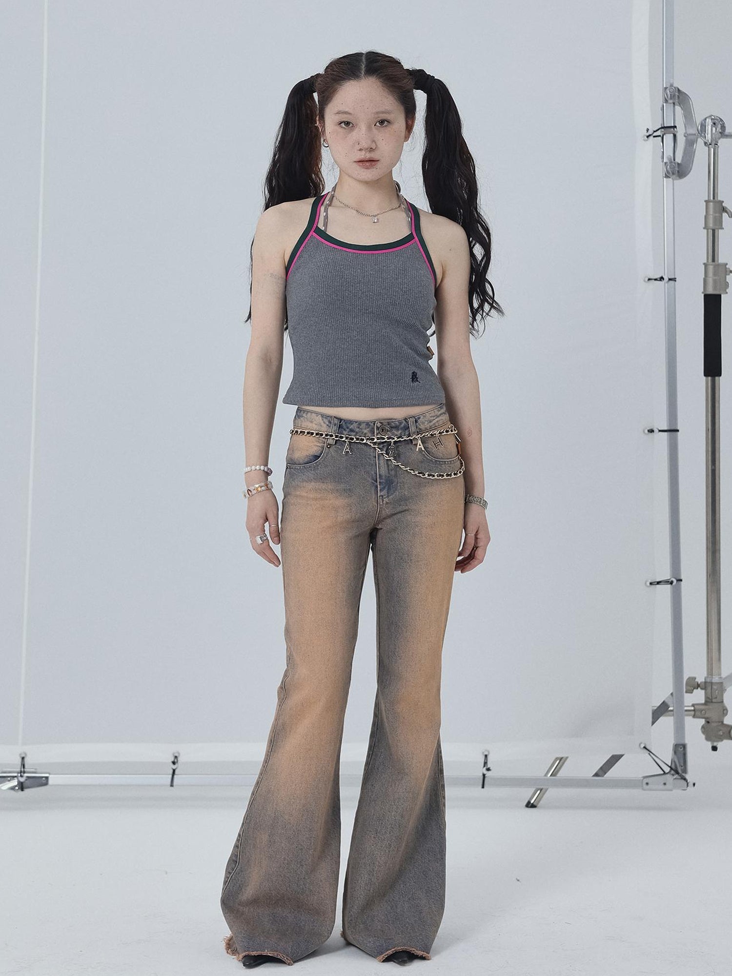 Achihara Japanese Style Strapless Crop Top