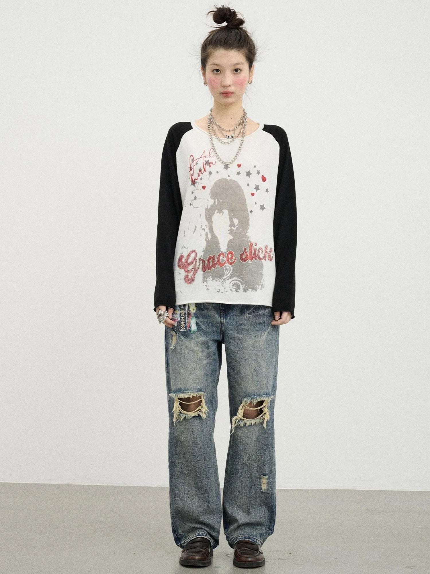 Jefferson Airplane Grace Slick Graphic Tee Long Sleeve