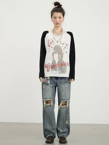 Jefferson Airplane Grace Slick Graphic Tee Long Sleeve