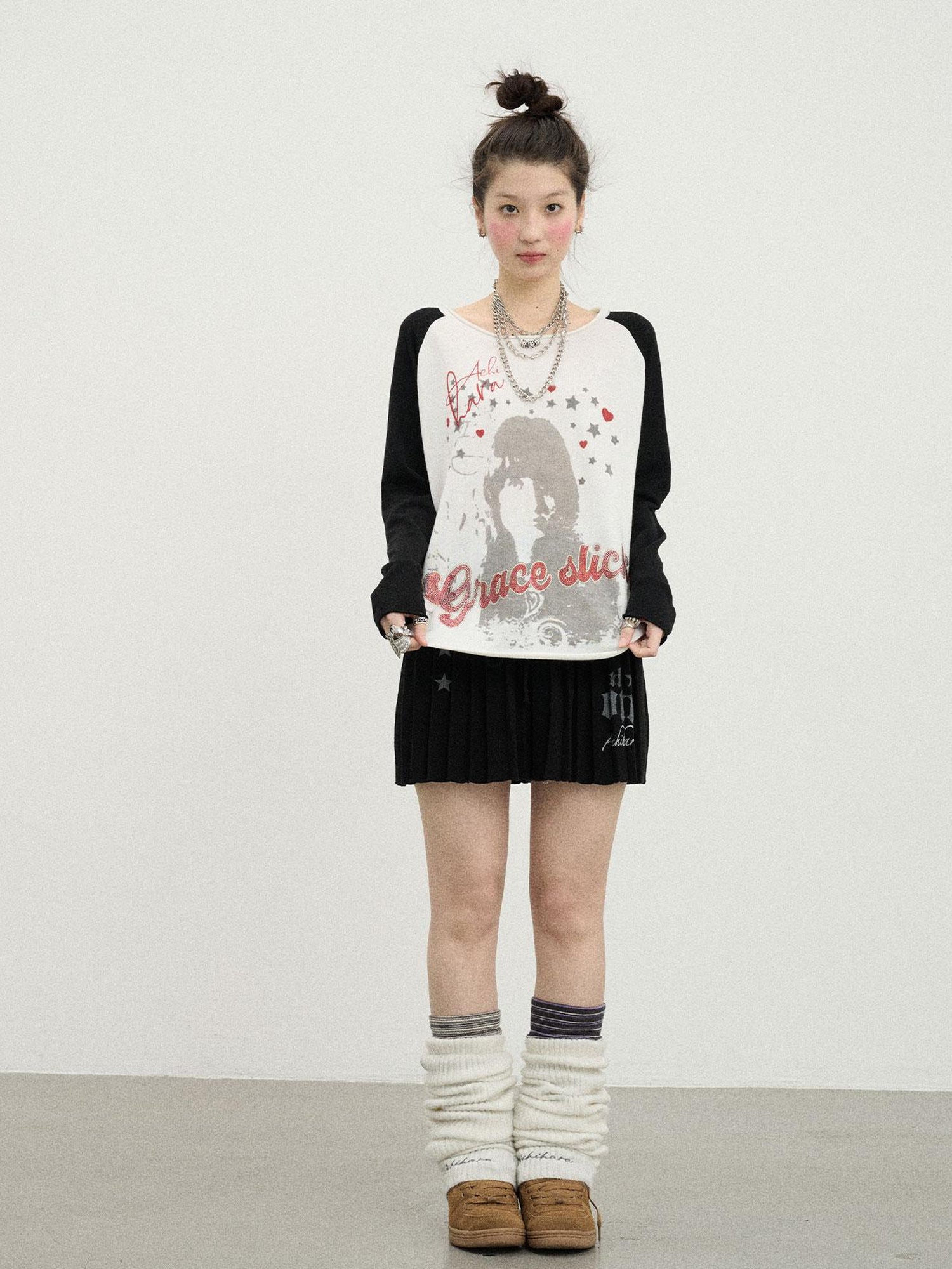 Achihara Jefferson Airplane Grace Slick Graphic Tee Long Sleeve