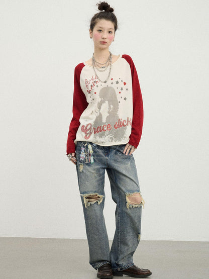 Achihara Jefferson Airplane Grace Slick Graphic Tee Long Sleeve