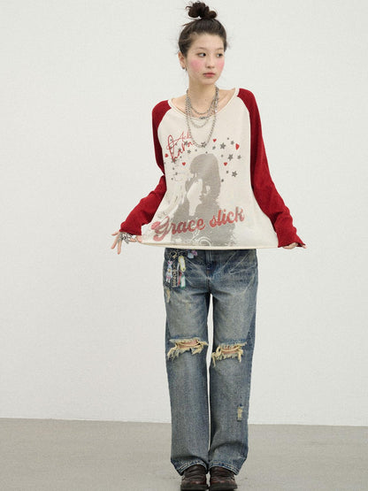 Achihara Jefferson Airplane Grace Slick Graphic Tee Long Sleeve