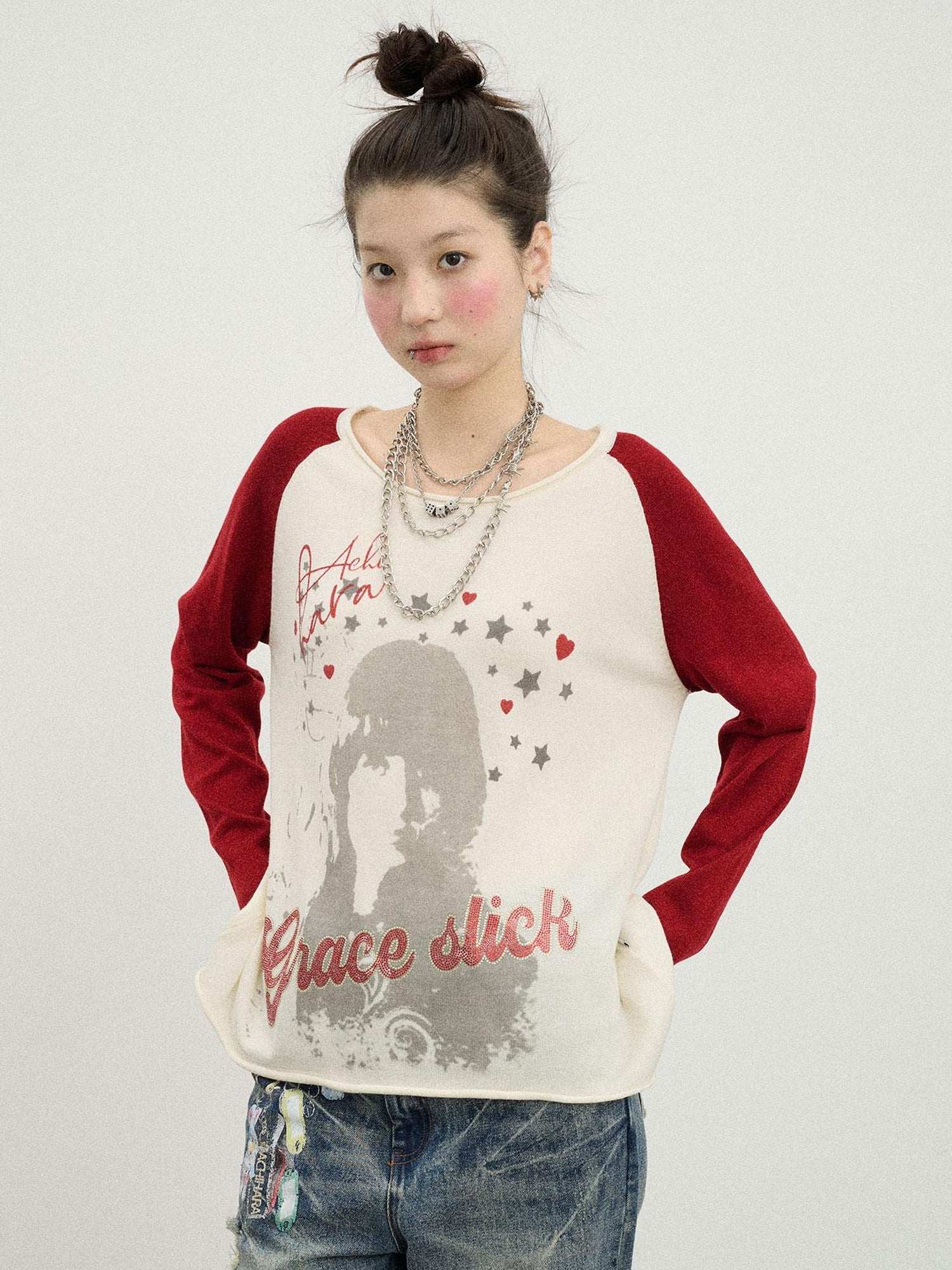 Achihara Jefferson Airplane Grace Slick Graphic Tee Long Sleeve