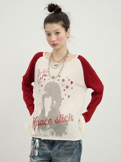 Achihara Jefferson Airplane Grace Slick Graphic Tee Long Sleeve