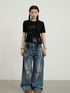 Achihara Jelly T Shirt 2025 Summer Slim Fit Women Top With Aurora Print