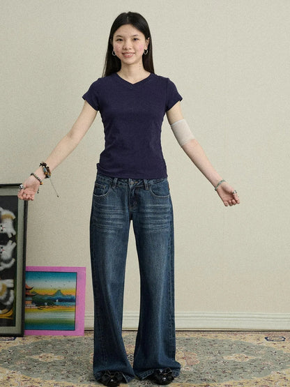 Jelly V-Neck Stretch Tee