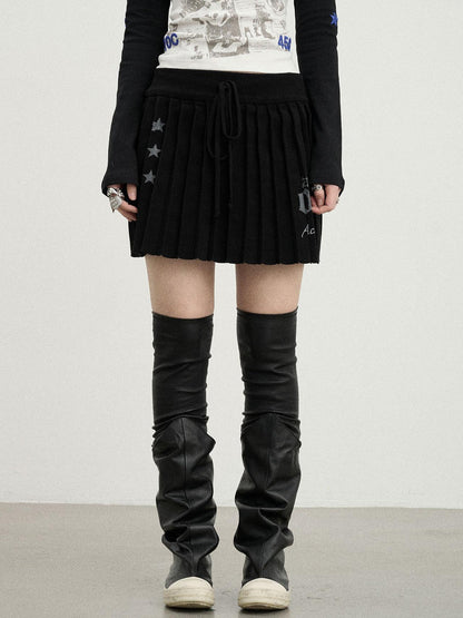 Achihara Knit Pleated A Line Skirt