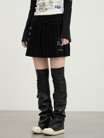 Achihara Knit Pleated A Line Skirt