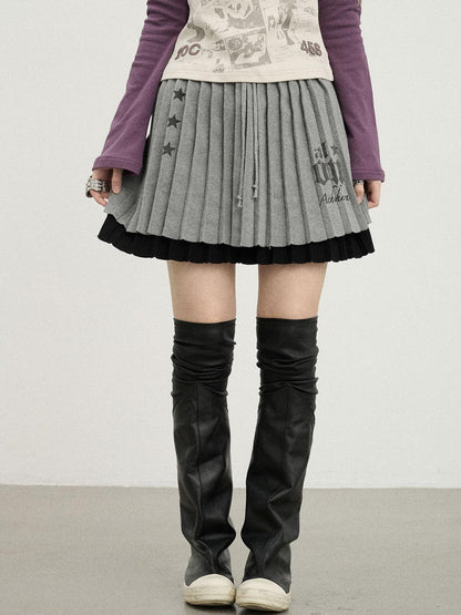 Achihara Knit Pleated A Line Skirt