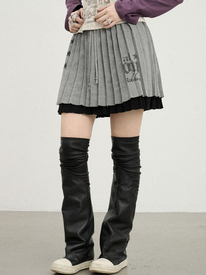 Achihara Knit Pleated A Line Skirt