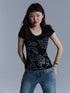 Achihara_Lace_Letter_Print_Round_Neck_Slim_Fit_Women&