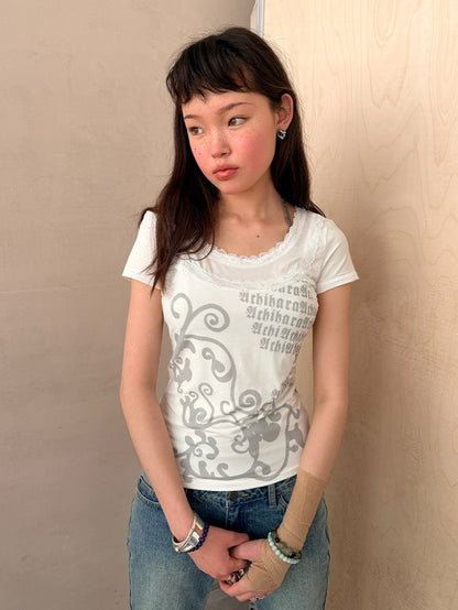 Achihara_Lace_Letter_Print_Round_Neck_Slim_Fit_Women&