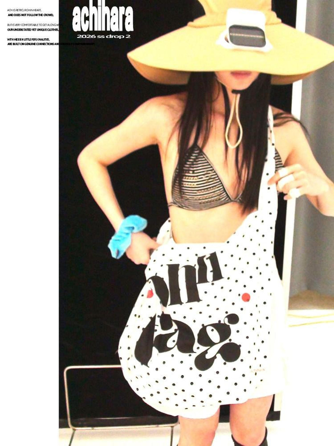 Achihara Large Square Polka Dot Single Strap Women Evening Polka Dot White Clutch Bags