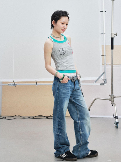 Achihara Layered Double Strap Camisole With Detachable Tie