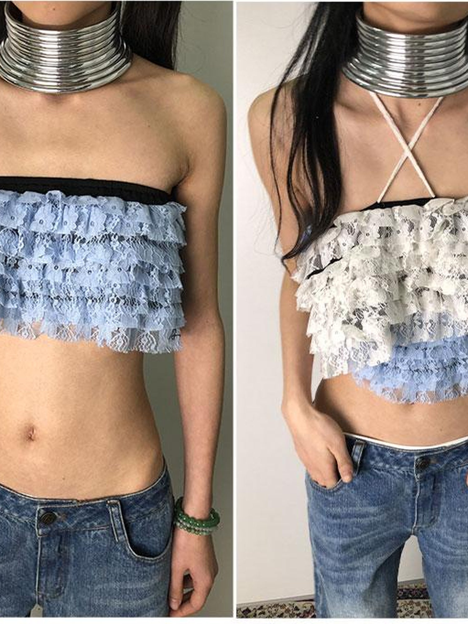 Achihara Layered Lace A-Line Mini Skirt