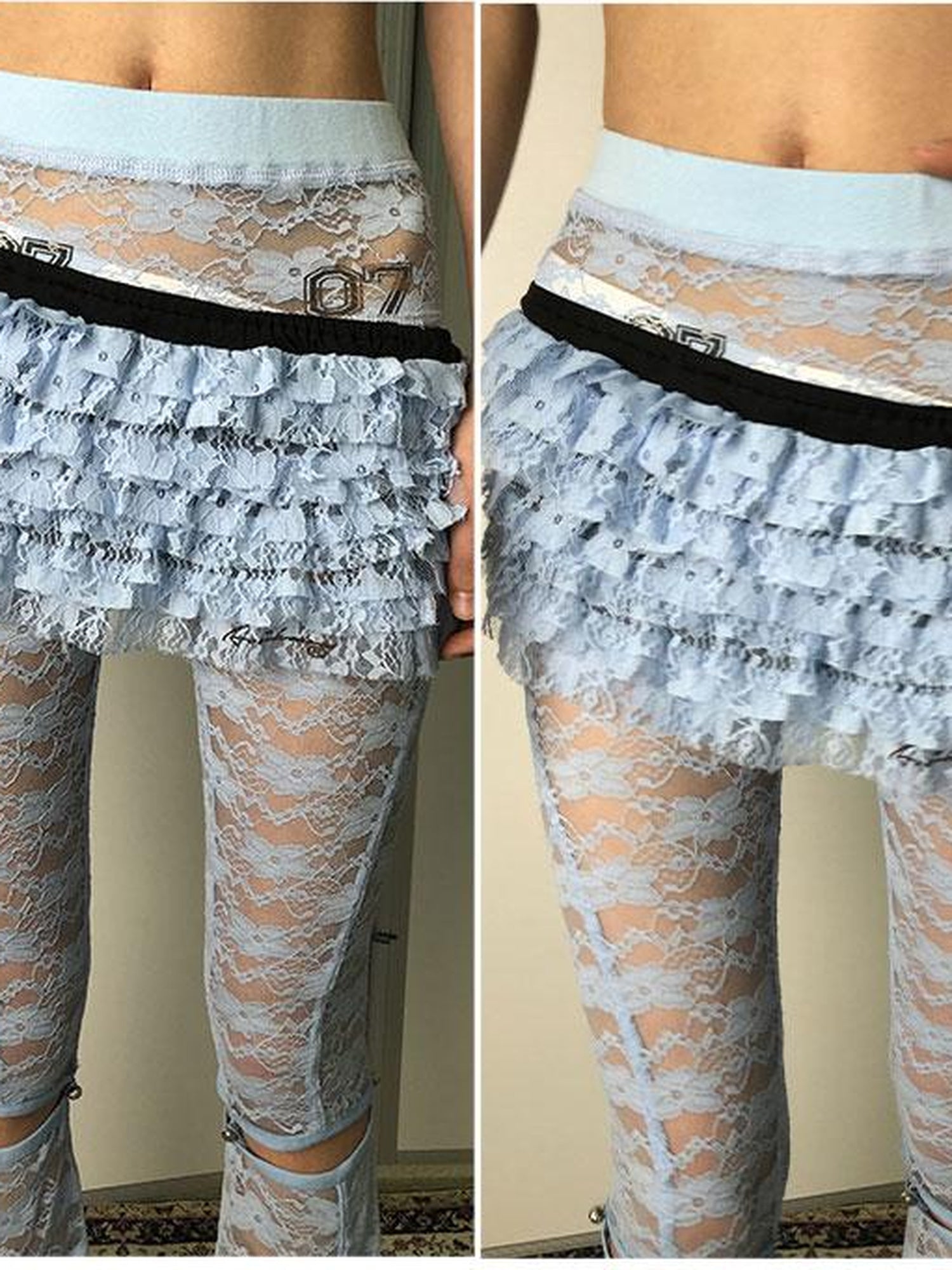 Achihara Layered Lace A-Line Mini Skirt