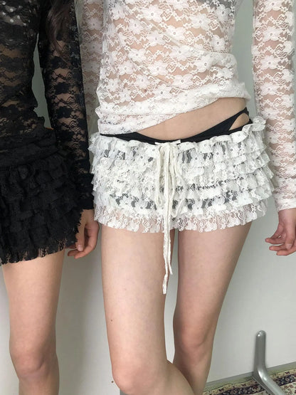Layered Lace A-Line Mini Skirt