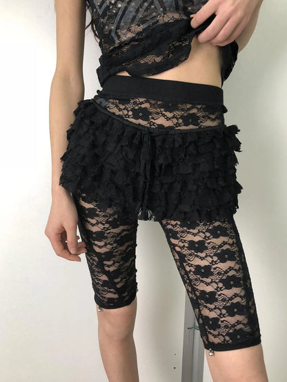 Layered Lace A-Line Mini Skirt