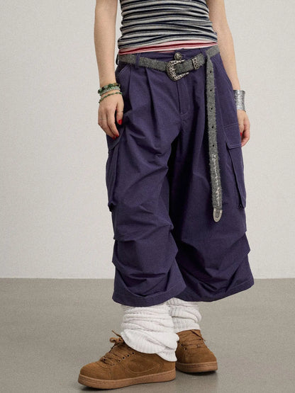 Lazy Point Casual Pleated Wide Leg Pants