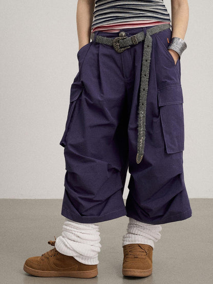 Achihara Lazy Point Casual Pleated Wide Leg Pants