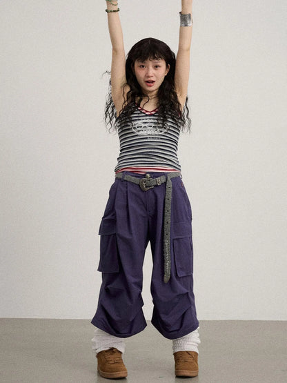 Lazy Point Casual Pleated Wide Leg Pants