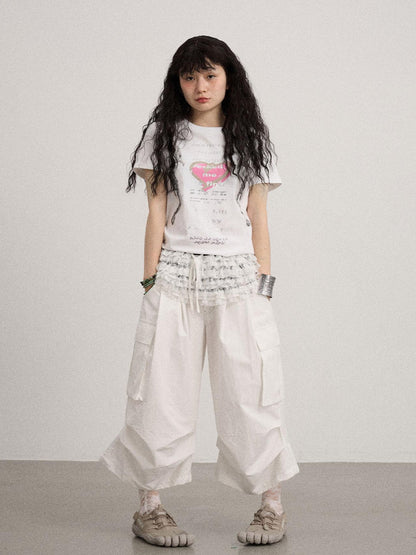 Achihara Lazy Point Casual Pleated Wide Leg Pants