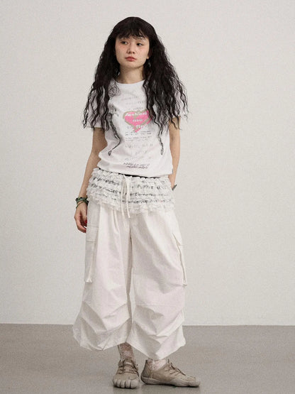 Lazy Point Casual Pleated Wide Leg Pants