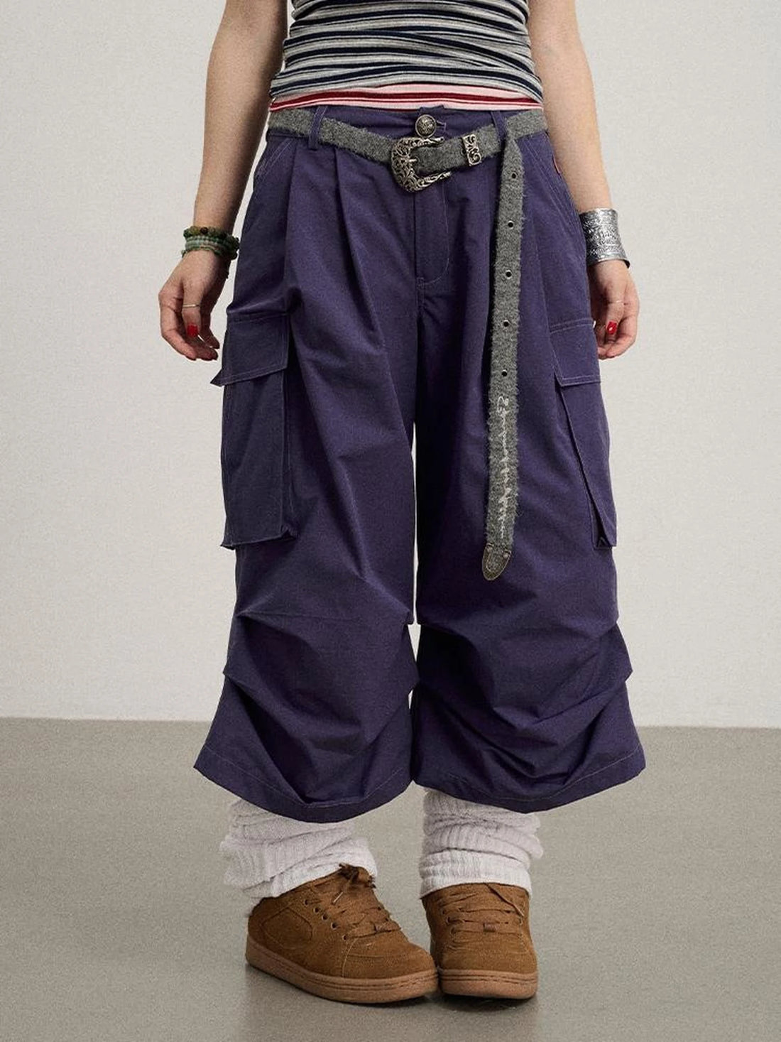Lazy Point Casual Pleated Wide Leg Pants