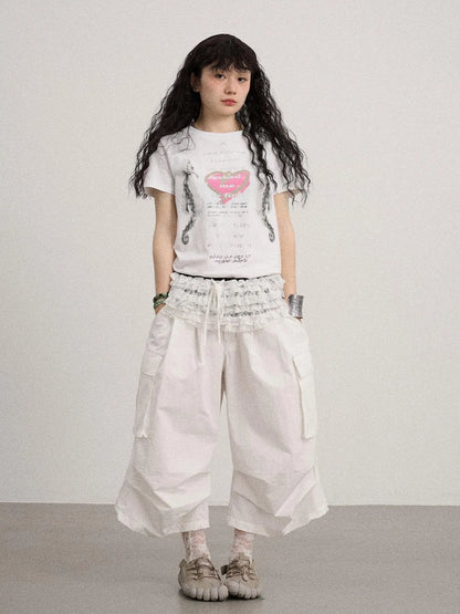 Lazy Point Casual Pleated Wide Leg Pants