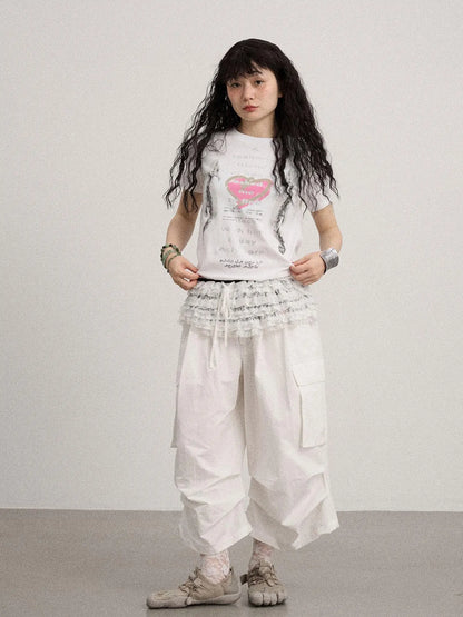 Lazy Point Casual Pleated Wide Leg Pants