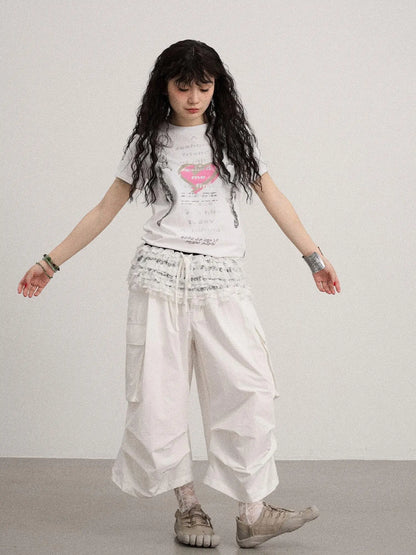 Lazy Point Casual Pleated Wide Leg Pants