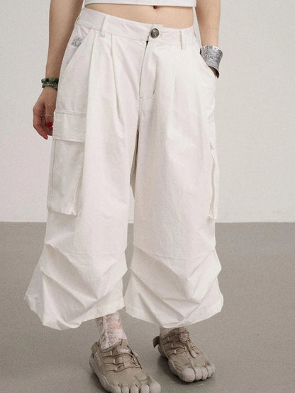 Lazy Point Casual Pleated Wide Leg Pants