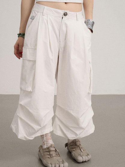 Achihara Lazy Point Casual Pleated Wide Leg Pants