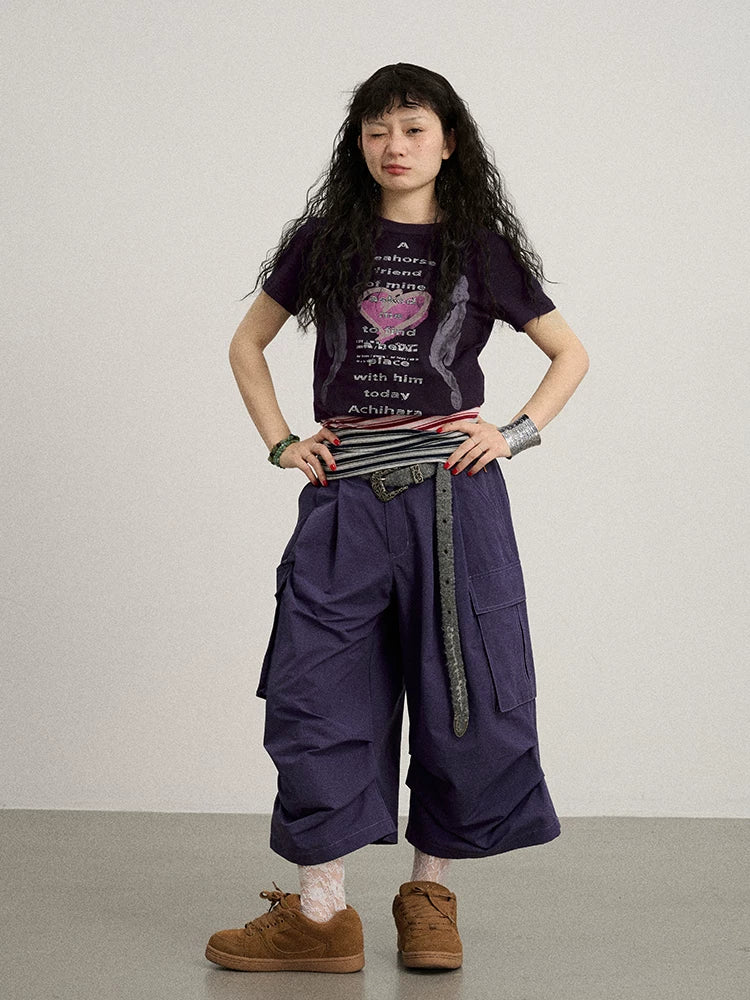 Achihara Lazy Point Casual Pleated Wide Leg Pants-3