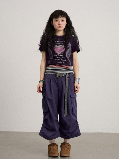 Achihara Lazy Point Casual Pleated Wide Leg Pants