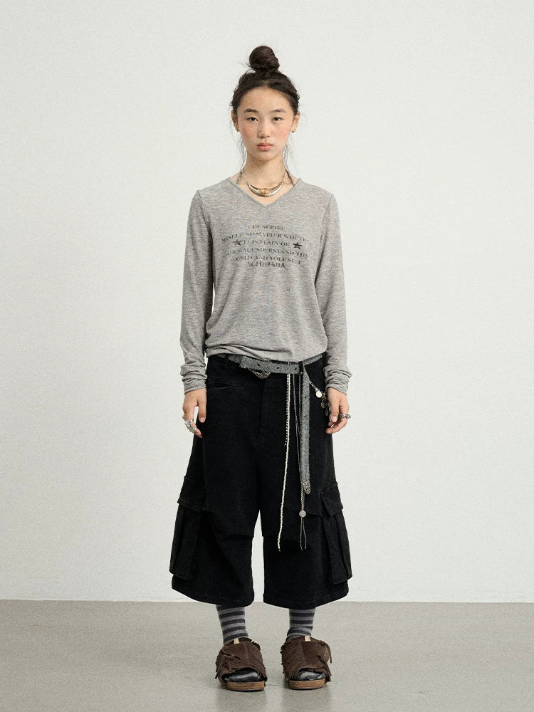 Achihara Letter Long-Sleeved T-Shirt-5