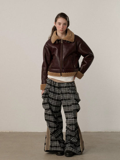 Achihara Lightweight Polyester Blend Fold Detail Short Straight Commuter Women Zip Jacket