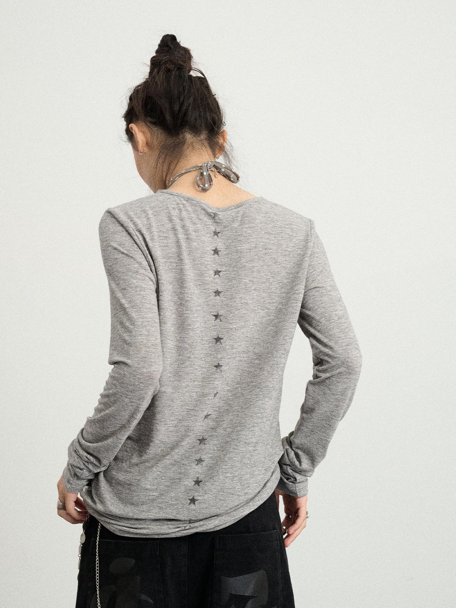 Achihara Long Sleeve T-Shirt With Inspirational Print Describe Yourself Beyond Rules