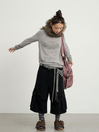 Achihara Long Sleeve T-Shirt With Inspirational Print Describe Yourself Beyond Rules