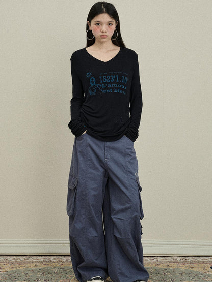 Update Achihara Loose Fit Denim Overalls 2025 Autumn New Drop Leg Trousers