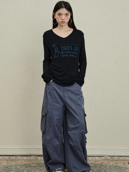 Loose Fit Denim Overalls 2025 Autumn New Drop Leg Trousers