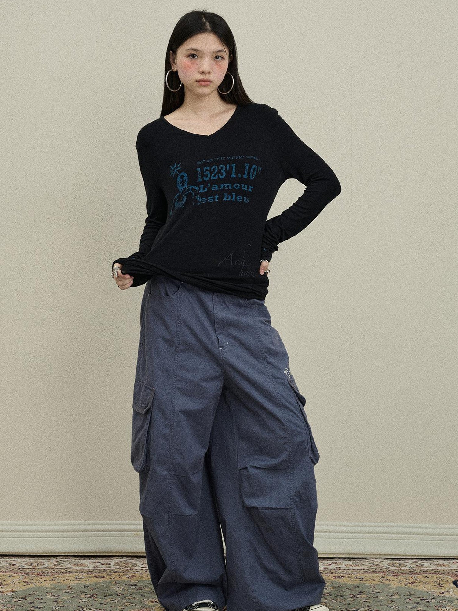 Update Achihara Loose Fit Denim Overalls 2025 Autumn New Drop Leg Trousers